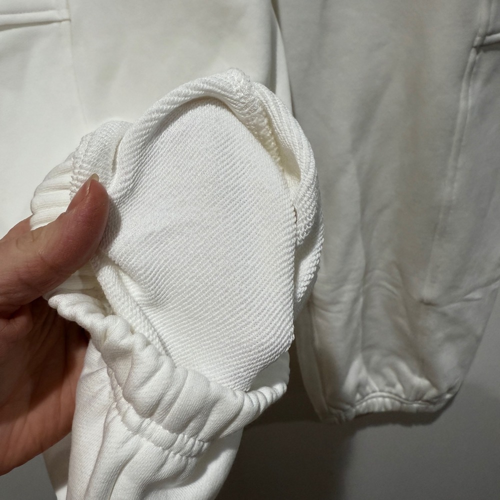 NWT Athleta Heavyweight Terry Cargo‎ Jogger Pants S Petite Ivory Off-white Cargo - Picture 10 of 11